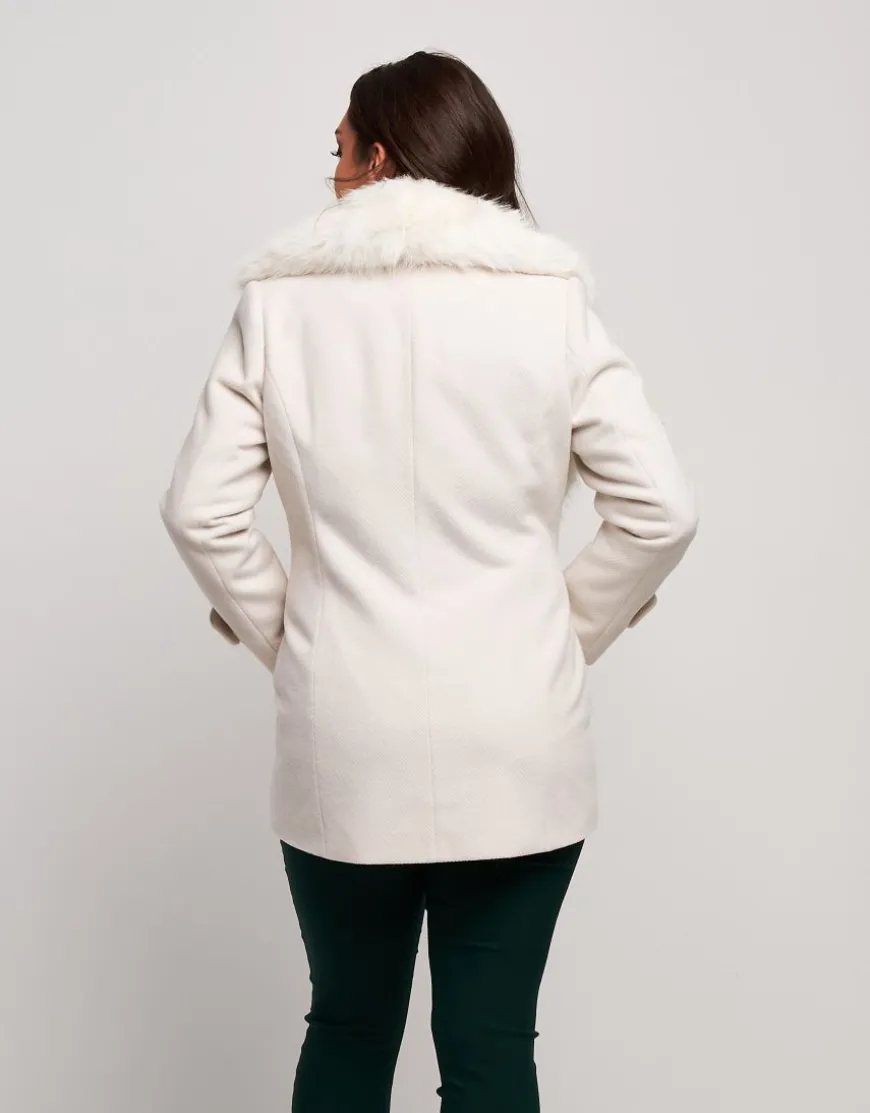 Cappotto con ecopelliccia