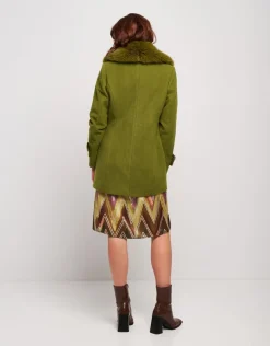 Cappotto con ecopelliccia