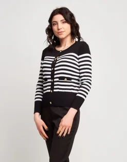 Cardigan a coste con bottoni
