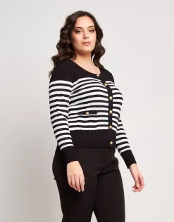 Cardigan a coste con bottoni