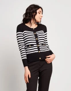 Cardigan a coste con bottoni