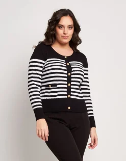 Cardigan a coste con bottoni