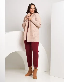 Cardigan a coste con lavorazione