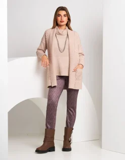 Cardigan a coste con lavorazione