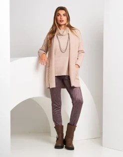 Cardigan a coste con lavorazione