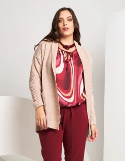 Cardigan a coste con lavorazione
