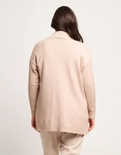 Cardigan a coste con lavorazione