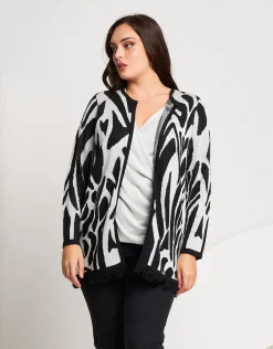 Cardigan bicolore con frange
