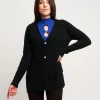 Cardigan con bottoni argento