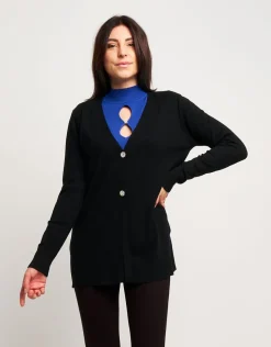 Cardigan con bottoni argento