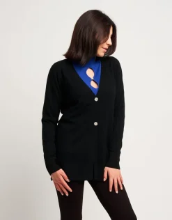 Cardigan con bottoni argento
