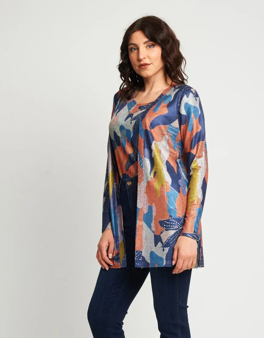 Cardigan con dettagli dorati