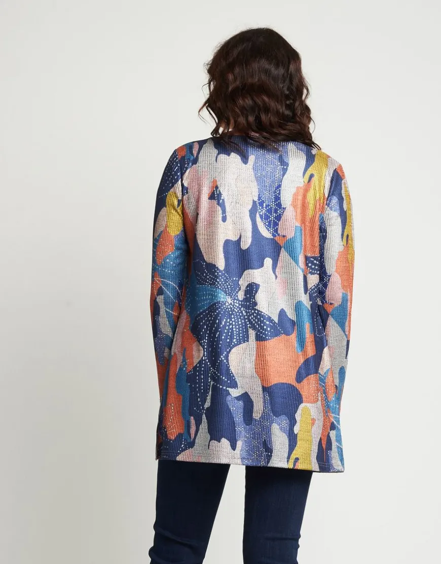 Cardigan con dettagli dorati