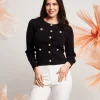 Cardigan con pattine e bottoni
