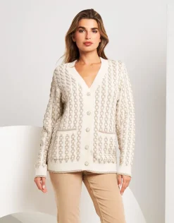 Cardigan con trecce in lurex