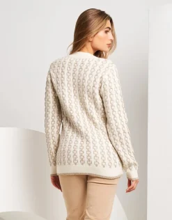 Cardigan con trecce in lurex