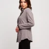 Cardigan in maglia con inserti in velluto