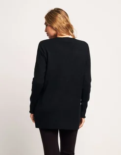 Cardigan in maglia lurex con volant e bottoni