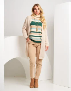 Cardigan lungo in filato con tasche