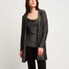 Cardigan lungo in jersey argento