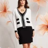 Cardigan maglia battuta con bordi