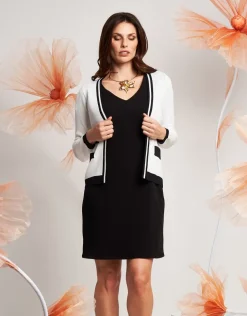 Cardigan maglia battuta con bordi