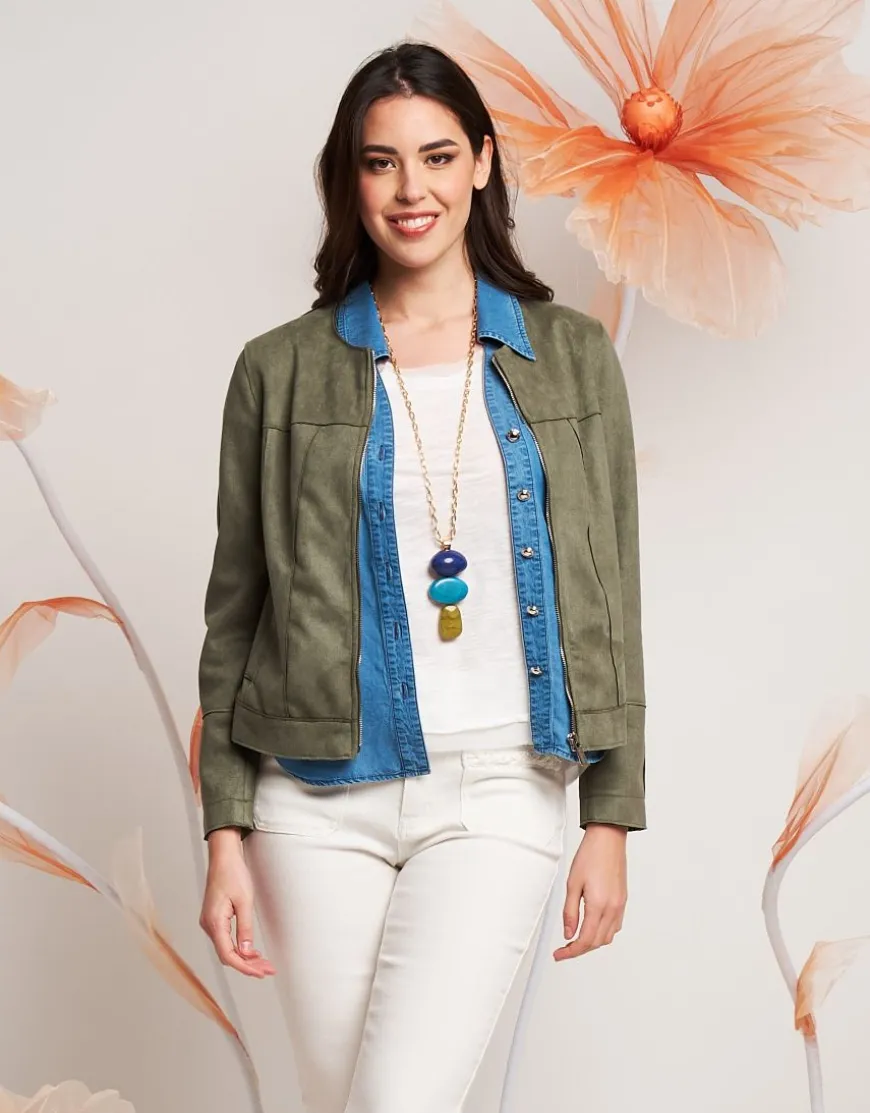 Casacca a kimono con colletto e tasche