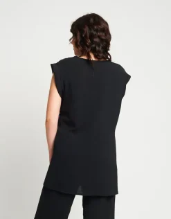 Casacca asimmetrica con inserti e scollo a V