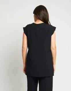 Casacca asimmetrica con inserti e scollo a V