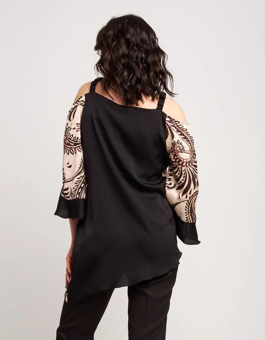 Casacca asimmetrica con volants