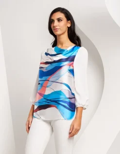 Casacca con fantasia e collo a cappuccio