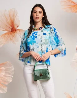 Casacca con maniche plissé e paillettes