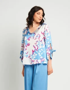 Casacca con scollo a V e fiocchi