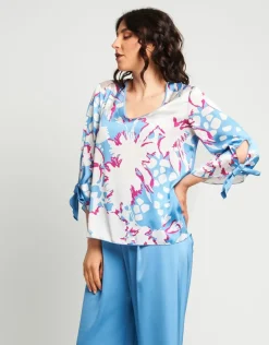 Casacca con scollo a V e fiocchi