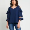 Casacca con volant e dettagli in tulle