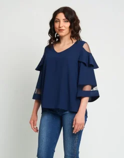 Casacca con volant e dettagli in tulle