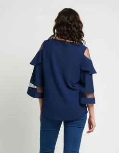 Casacca con volant e dettagli in tulle