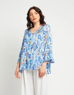 Casacca fantasia bluette