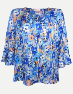 Casacca fantasia bluette