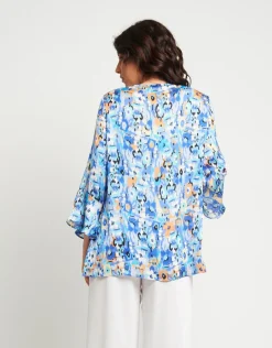 Casacca fantasia bluette