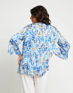 Casacca fantasia bluette