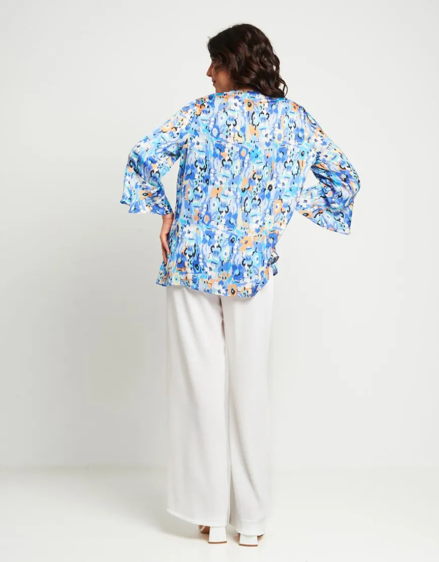 Casacca fantasia bluette