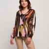 Casacca fantasia con scollo a V