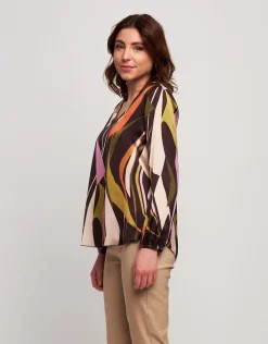Casacca fantasia con scollo a V