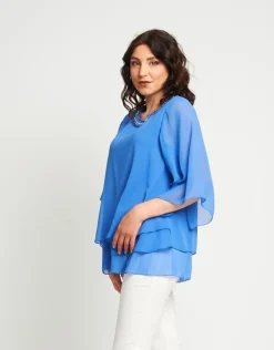 Casacca in chiffon con pietre
