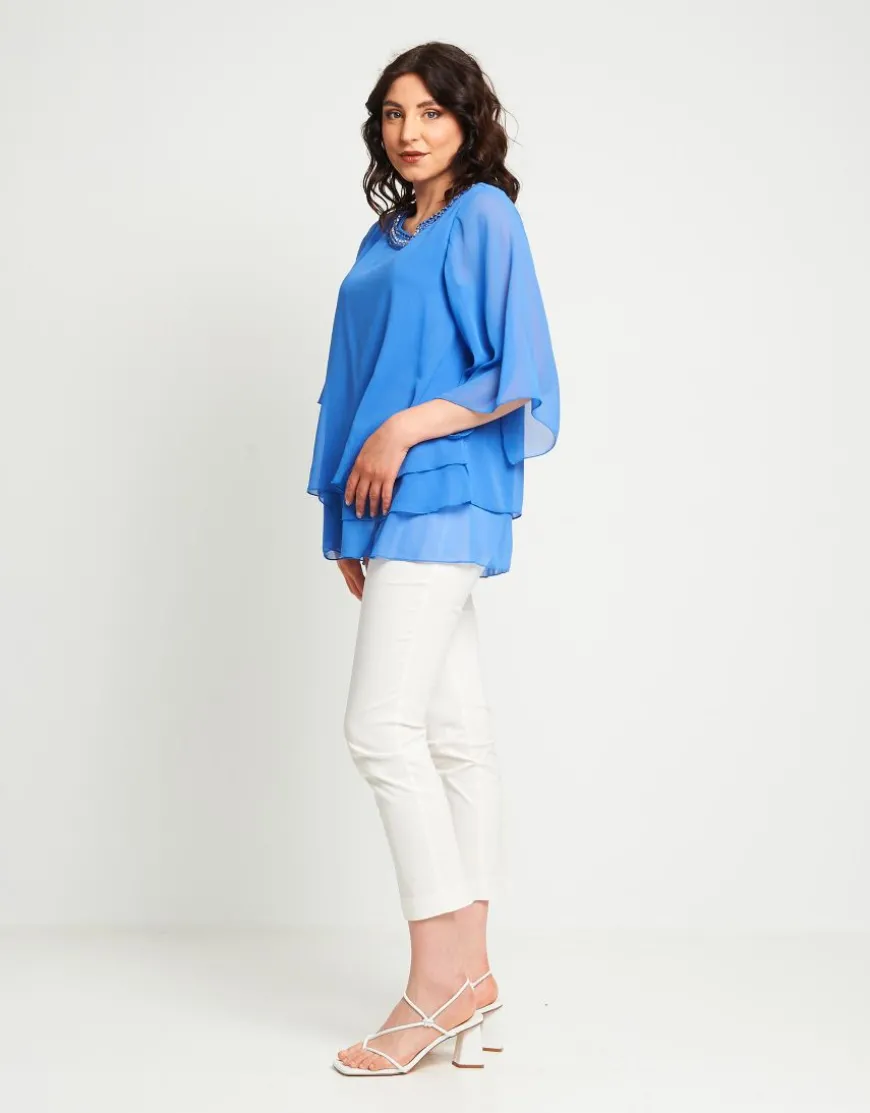 Casacca in chiffon con pietre