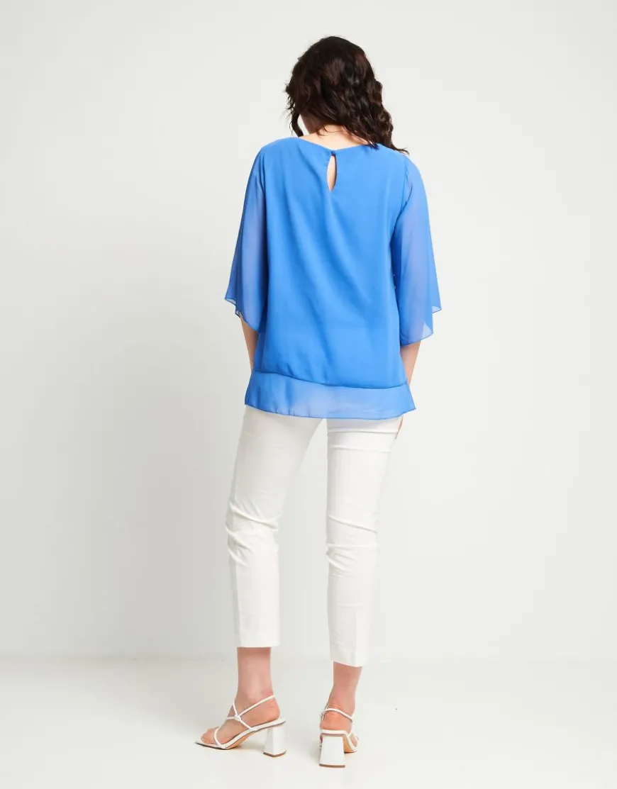 Casacca in chiffon con pietre