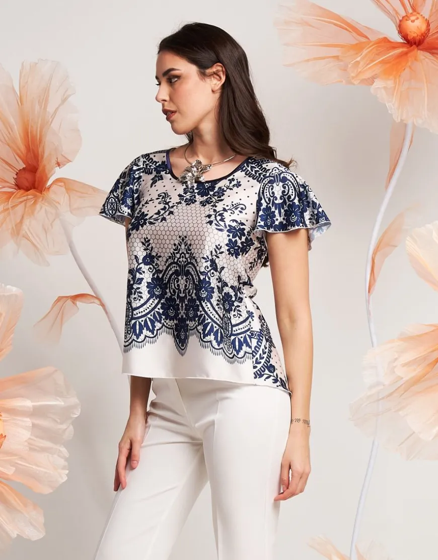 Casacca in fantasia pizzo