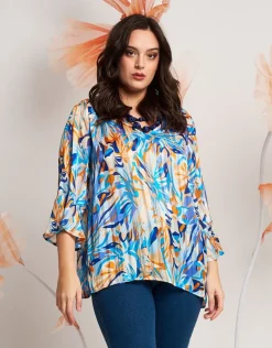 Casacca in georgette con scollo a V e volant