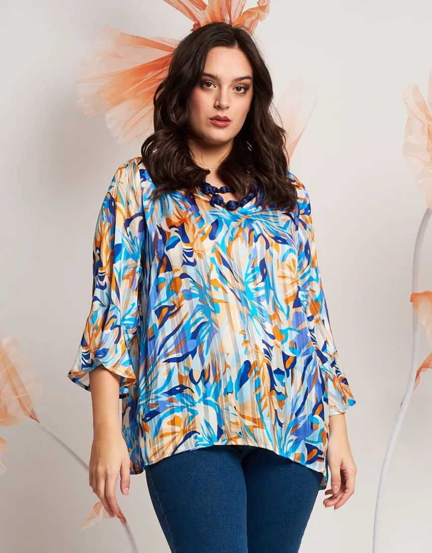 Casacca in georgette con scollo a V e volant